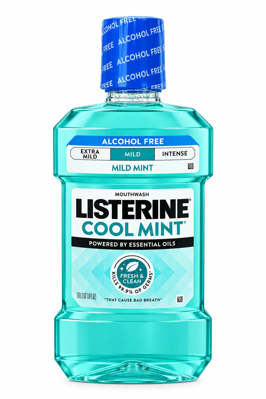 Listerine 李施德林无酒精漱口水 1升 | 温和薄荷 | Cool Mint Alcohol-Free Mouthwash 1 L