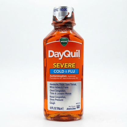 Original Research | VICKS DayQuil SEVERE Cold & Flu Multi-Symptom Relief Liquid 12oz | Non-Drowsy, Fever, Cough, Mucus, Nasal Congestion Relief