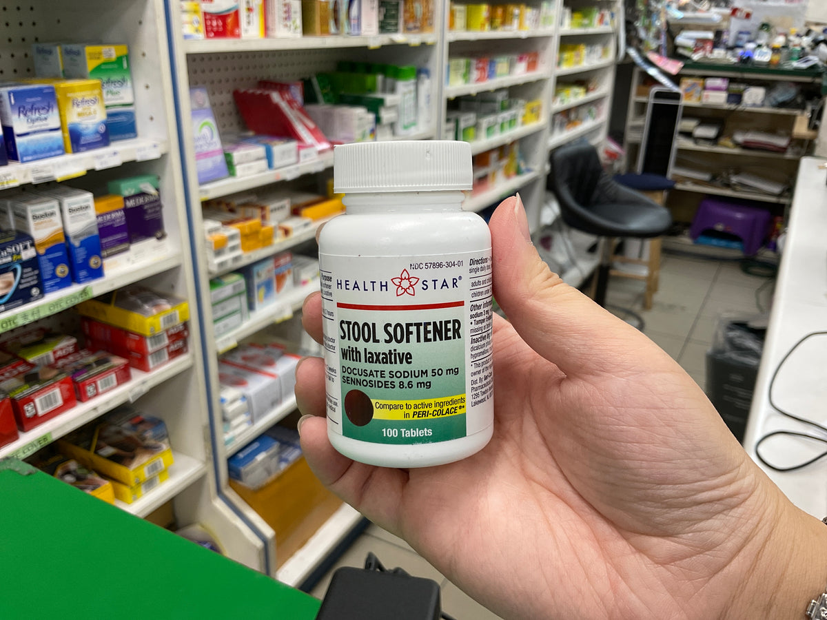 Health Star Stool Softener with Laxative | 软便剂＋泻药复方片 | 100 Tablets