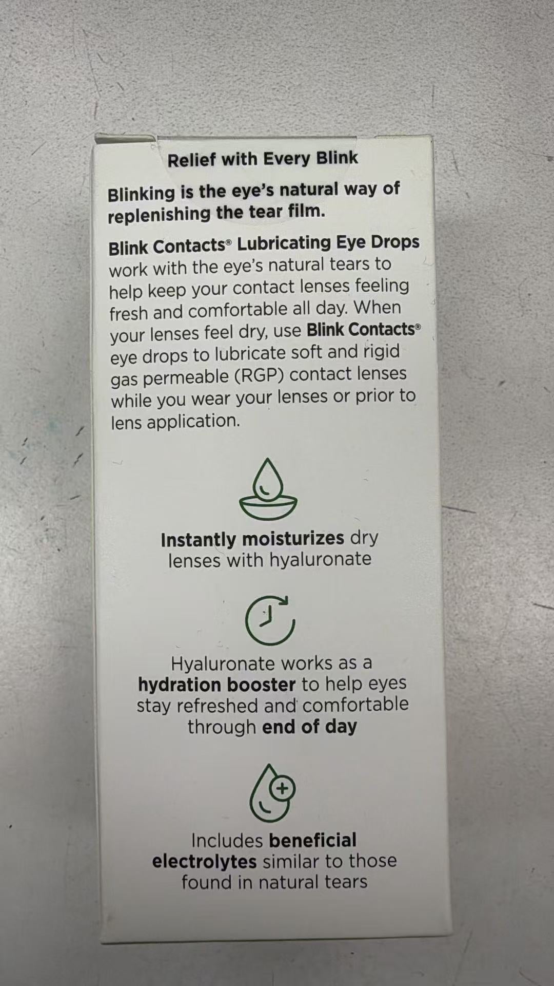 Bausch+Lomb blink contacts 隐形眼镜润眼液 10mL | 即时保湿长效舒适 | Lubricating Eye Drops 0.34oz