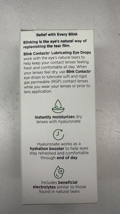 Bausch+Lomb blink contacts 隐形眼镜润眼液 10mL | 即时保湿长效舒适 | Lubricating Eye Drops 0.34oz