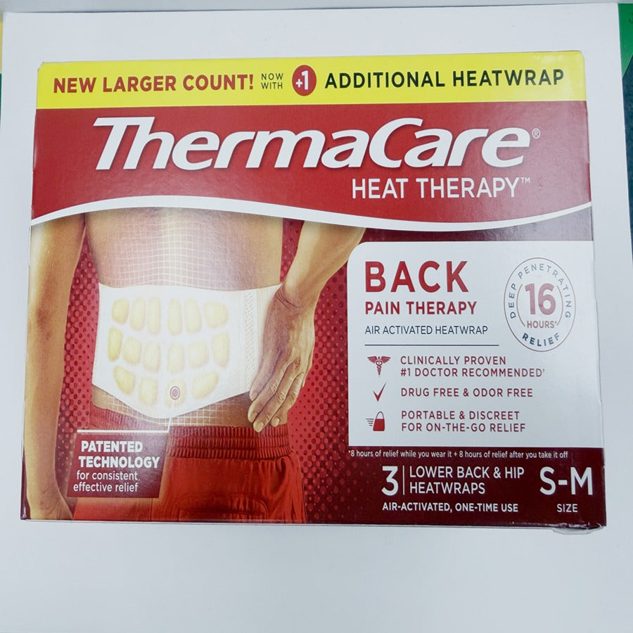 ThermaCare Back Pain Heat Therapy Wrap 3ct S-M