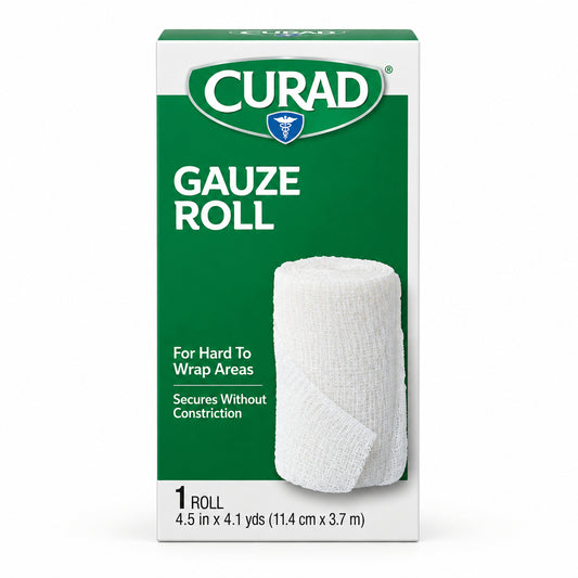 CURAD 紗布卷 1卷 11.4釐米×3.7米 | 難包紮部位固定 | Gauze Roll 4.5 in × 4.1 yds
