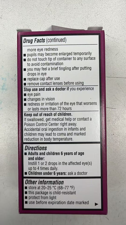 Bausch+Lomb Opcon-A 眼部过敏滴眼液 15mL | 抗组胺+消红血丝 | Antihistamine Eye Allergy Relief 0.5oz