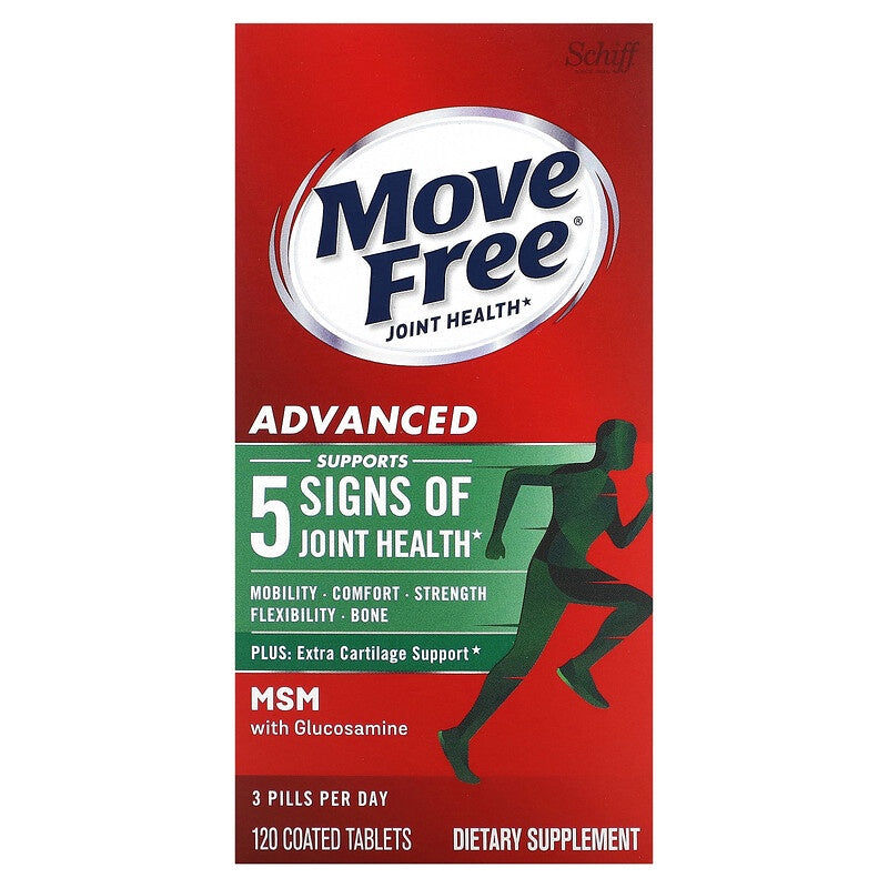 MOVE FREE TOTAL JOINT HEALTH ADVANCED PLUS MSM TABLETS 120 CT（绿款）