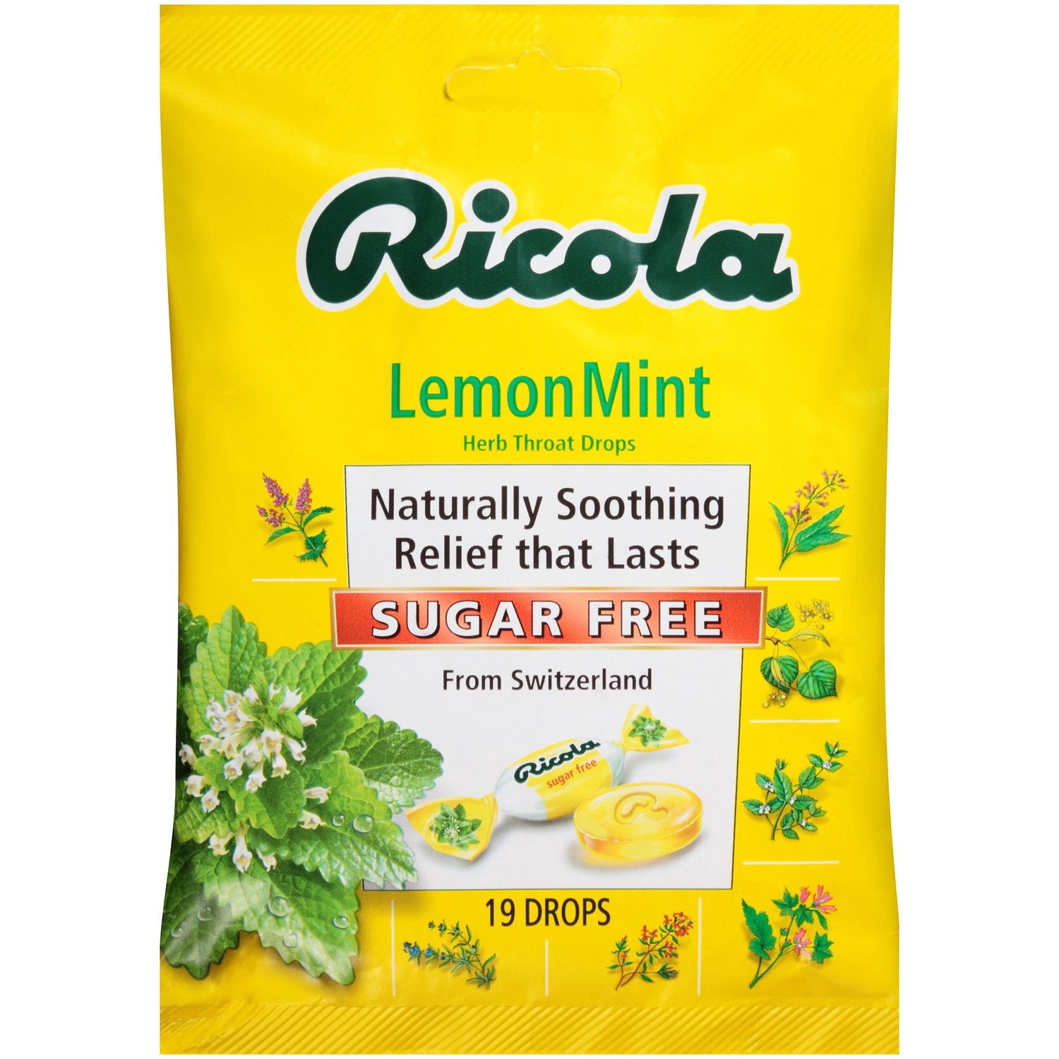 Ricola Sugar Free Herb Throat Drops Lemon Mint 19 Ct