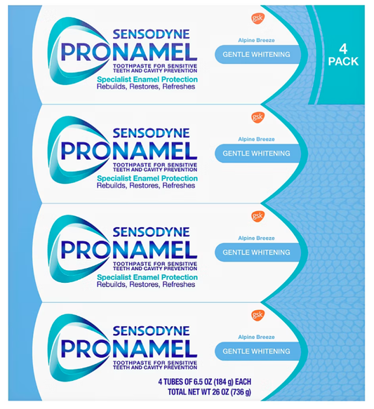 Sensodyne Pronamel Gentle Whitening Fluoride Toothpaste, 4 ct. OF 6.5 OZ