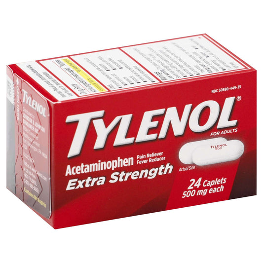 TYLENOL EXTRA STRENGTH 500MG CAPLETS 24 CT
