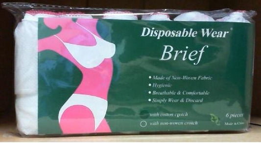 Disposable Wear, Women Brief (6 PCS) Size: XL