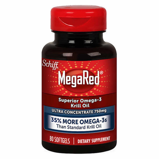 Schiff MegaRed, Omega-3 Krill Oil, Ultra Concentrate 750 mg (80 Softgels)