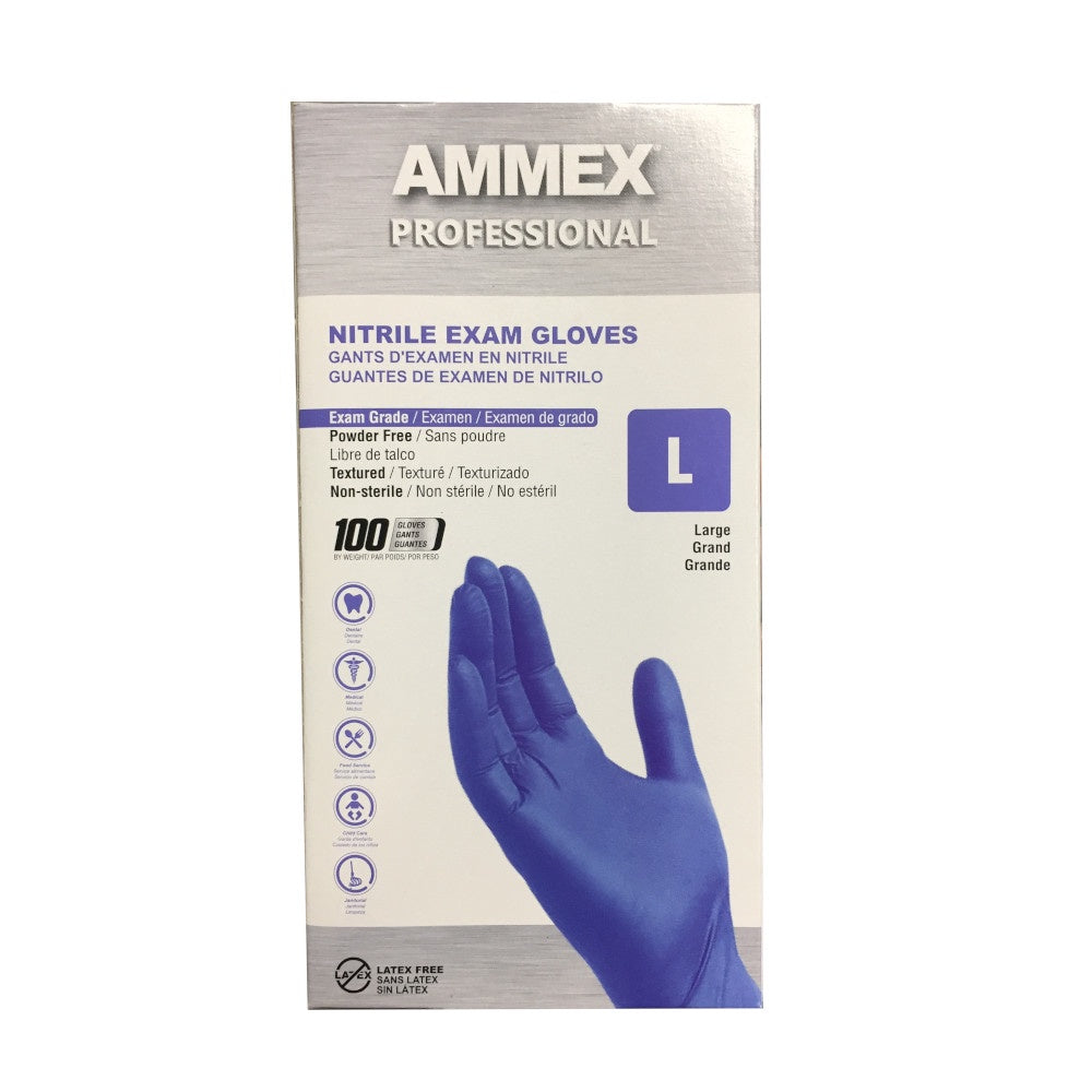 AMMEX Nitrile Exam Gloves (L) 100 PCs/Box