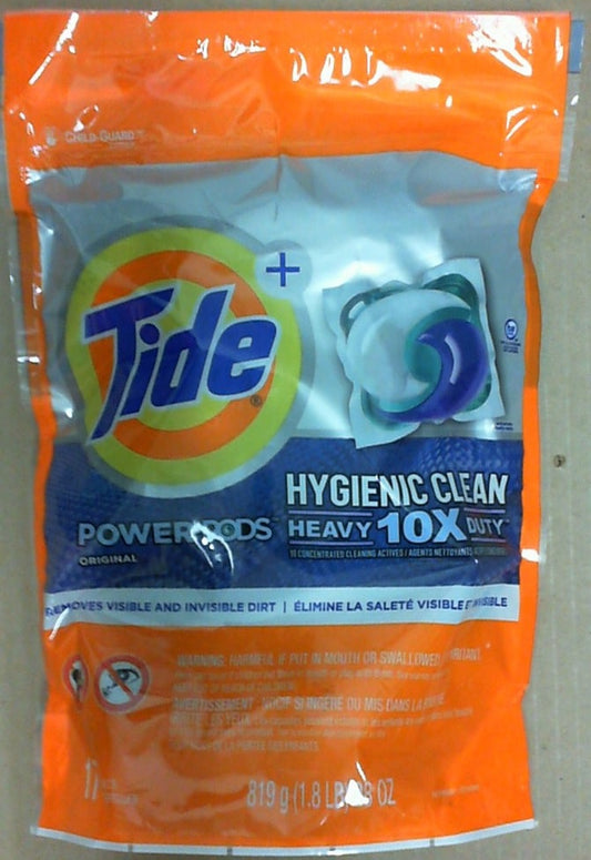 Tide Power Pods Hygienic Clean HE Laundry Detergent Pods, Original (17 Capsules/Bag) 819g