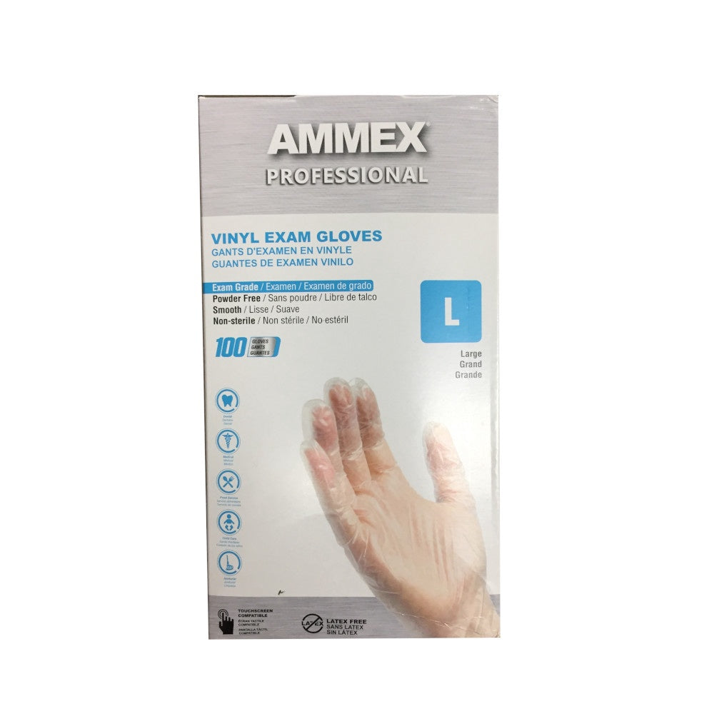 AMMEX Vinyl Exam Gloves (L) 100 PCS/Box