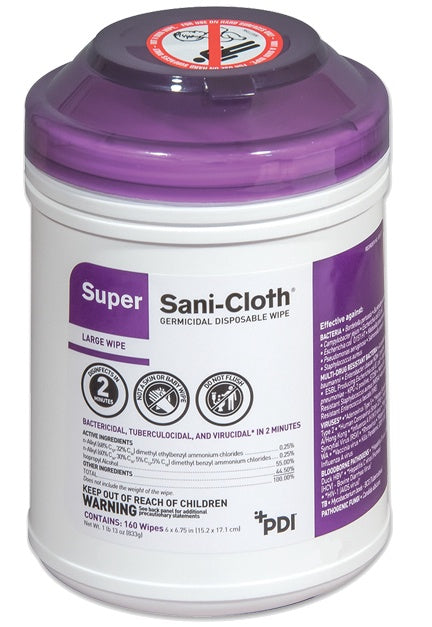 SUPER SANI-CLOTH GERMICIDAL DISPOSABLE WIPE LARGE 160W