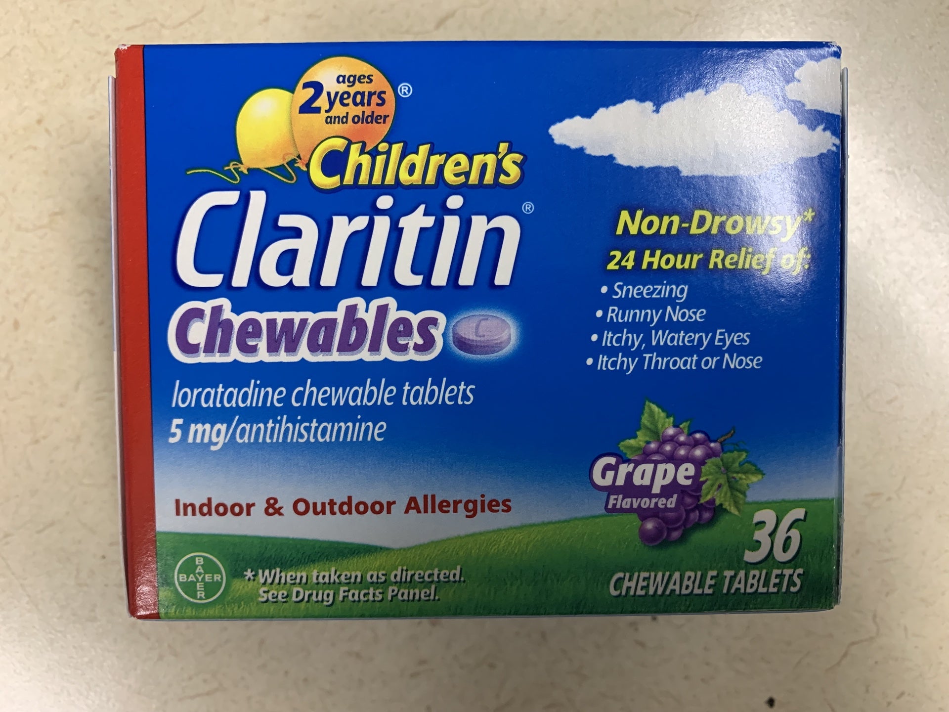 Children's Claritin Chewable 5 mg (Grape) 36 tables
