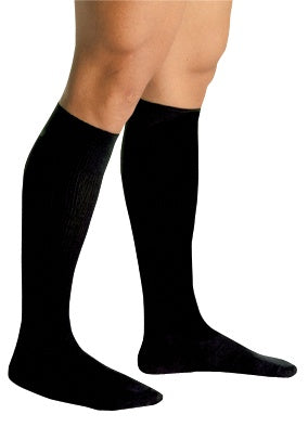 LOVING COMFORT DRESS SOCKS KNEE HIGH CLOSED TOE MENS 20-30MMHG BLACK MEDIUM