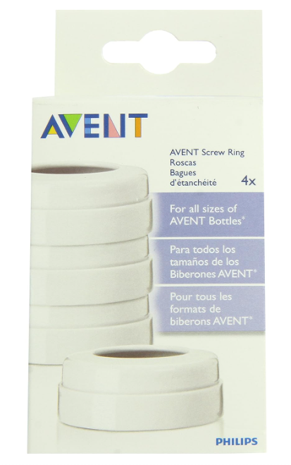 Philips AVENT BPA Free Classic Bottle Screw Rings, 4-Pack