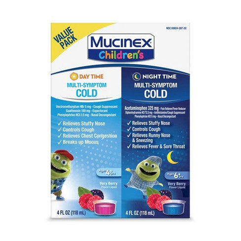 Mucinex Children's Multi-sympton Cold Medicine - Day & Night - Liquid - 4 Fl Oz/2ct
