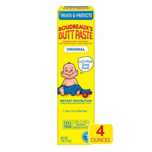 Boudreaux's Butt Paste Diaper Rash Ointment Tube -- 4 oz