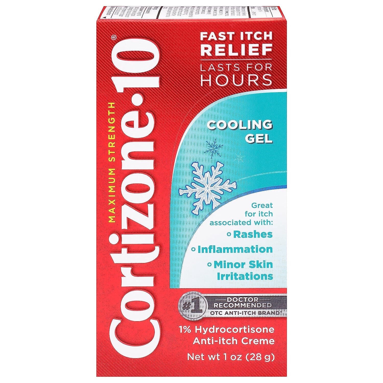 Cortizone-10 Hydrocortisone Anti-Itch Cooling Gel Creme 1 Oz