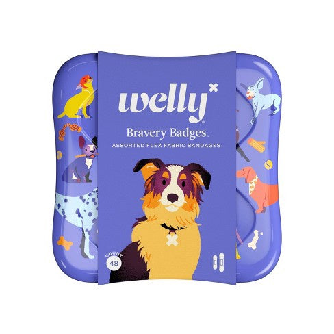 Welly Bravery Badges Assorted Flex Fabric Bandages, Dogs - 48 ct