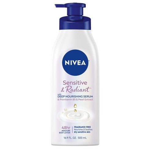NIVEA Sensitive and Radiant Unscented Body Lotion for Sensitive Skin - 16.9 fl oz