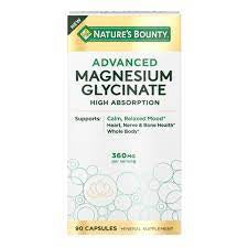 Natures Bounty Advanced Magnesium Glycinate 360 Mg Muscle & Bone Support Capsules - 90.0 Ea