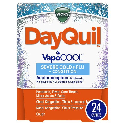 Dayquil Severe With Vicks Vapocool Cold & Flu Relief Caplets - 24ct