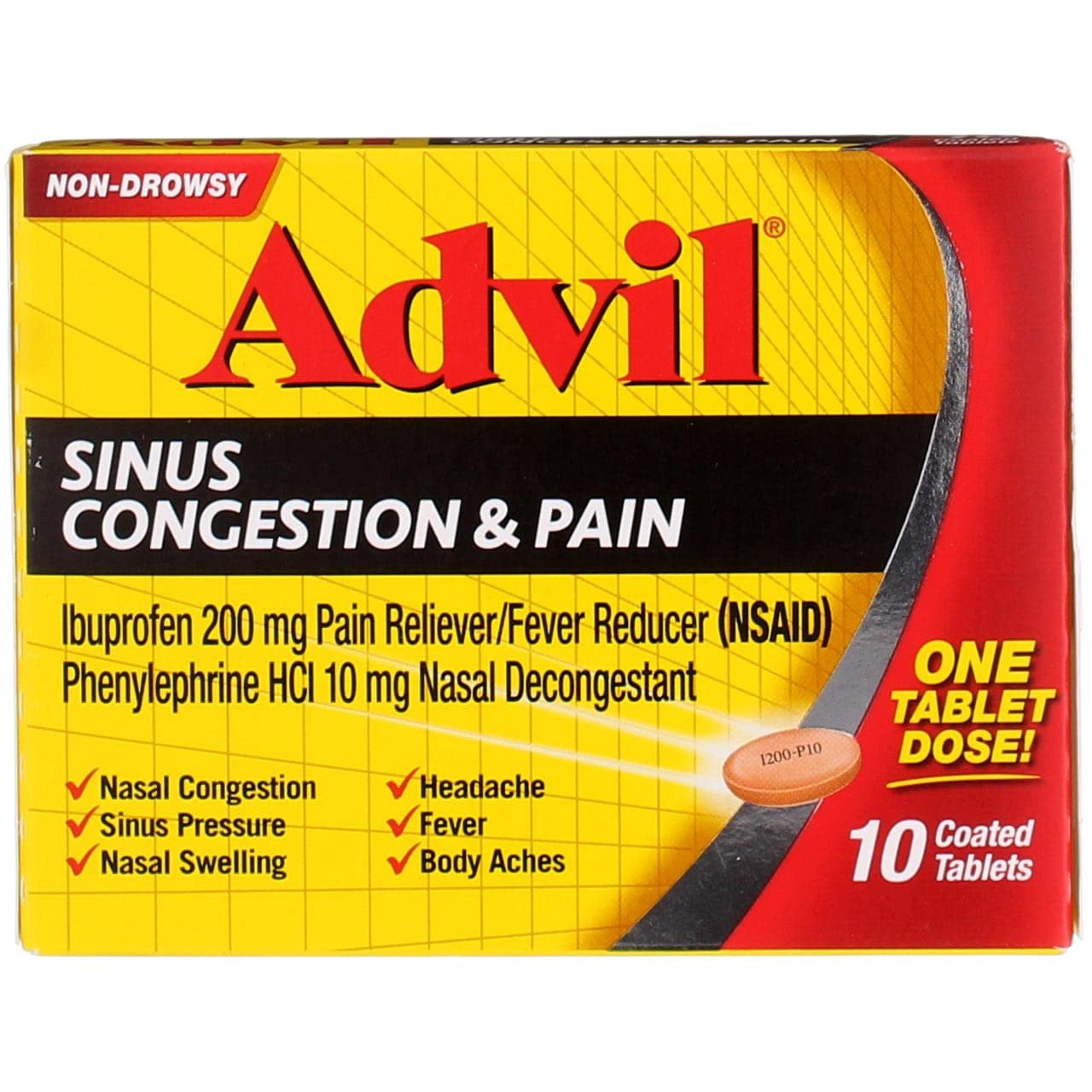Advil Congestion Relief, Non Drowsy - 10 Coated Tablets