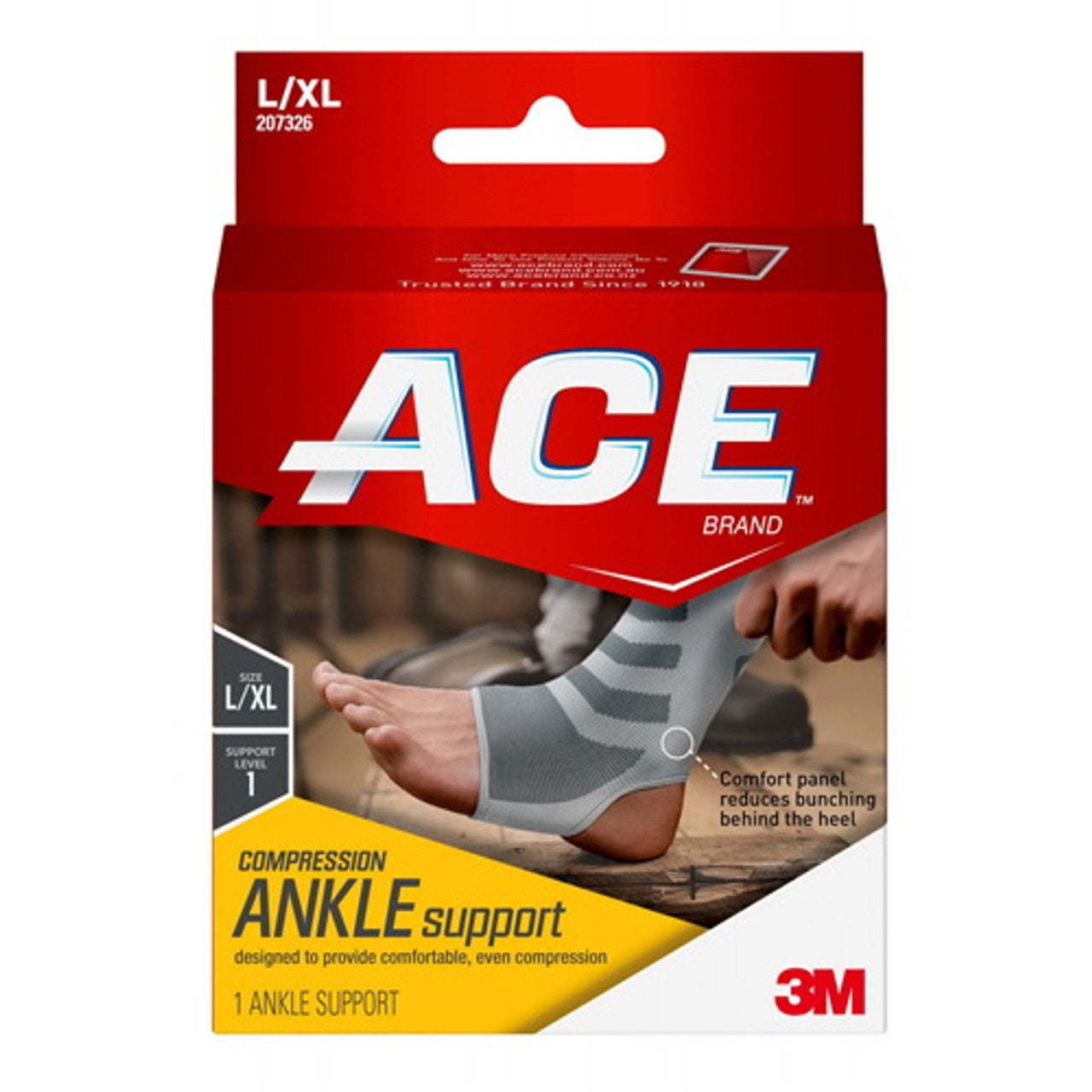3M Ace Brand Compression Ankle Support, Large or Extra Large, 1 Ea