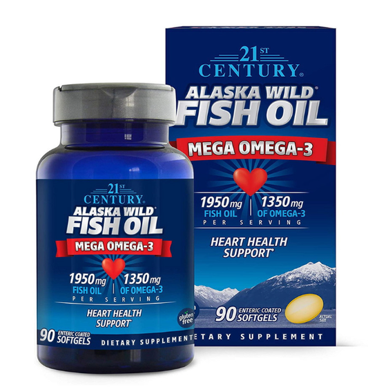 21St Century Alaska Wild Fish Oil Mega Omega-3 Softgels - 90 Ea