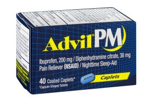Advil PM Pain Reliever/Nighttime Sleep-Aid Coated Caplets - 40 CT