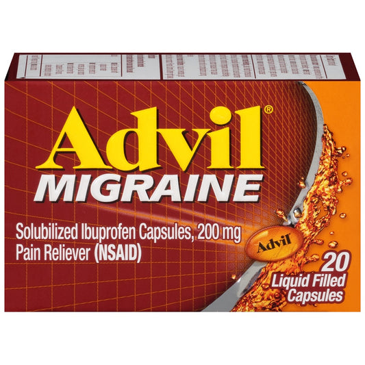 ADVIL MIGRAINE PAIN RELIEVER LIQUID-FILLED CAPSULES 20 CT