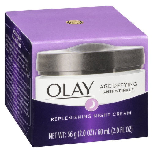Olay Age Defying Night Cream Reduce Lines And Wrinkles, Classic, 2 Oz