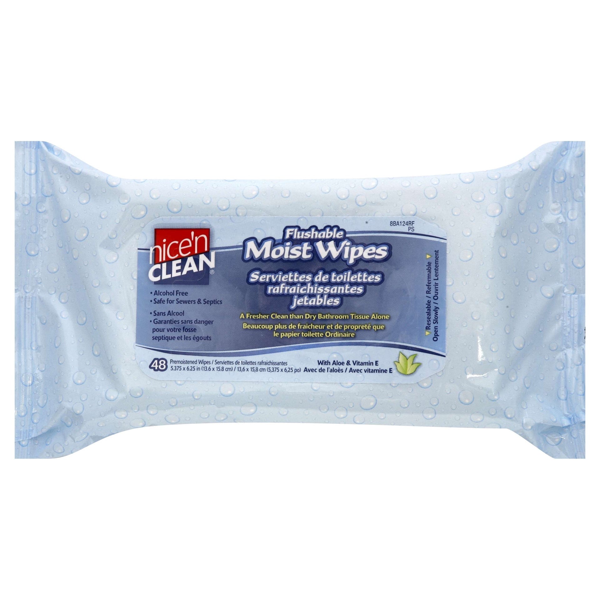Nice N Clean Flushable Moist Wipes 42 ct