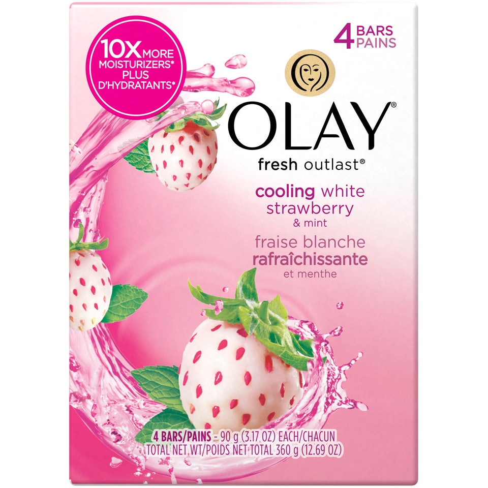 OLAY FRESH OUTLAST COOLING WHITE STRAWBERRY & MINT 4 BARS