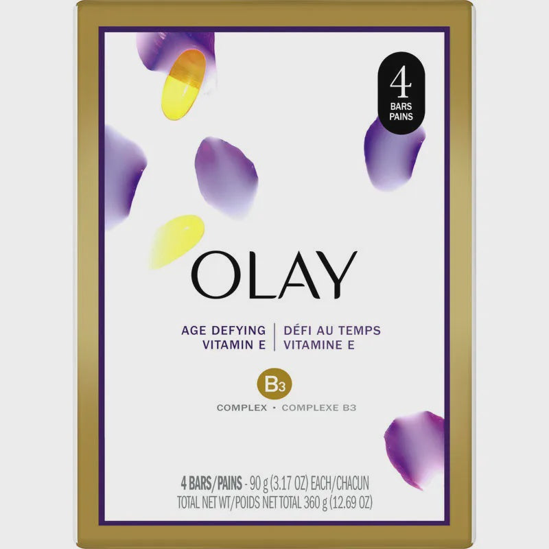 Olay Moisture Outlast Age Defying Beauty Bar with Vitamin E, 4 Count