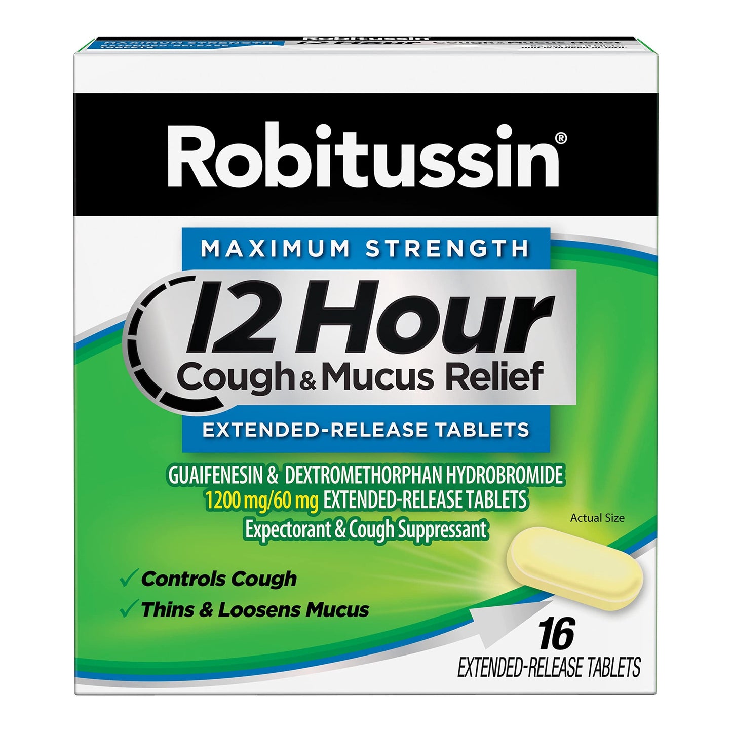 Robitussin 12 Hour Cough &amp; Mucus Relief Extended Release 16 Tabs