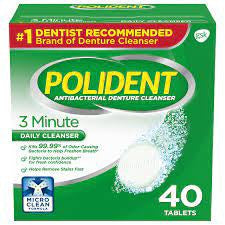 Polident 3-minute Denture Cleanser Tablets, 40-Count