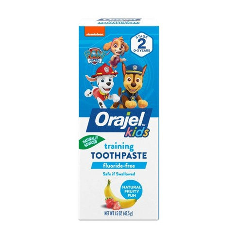 Orajel Kids Paw Patrol Fluoride-Free Training Toothpaste Fruity Fun - 1.5oz