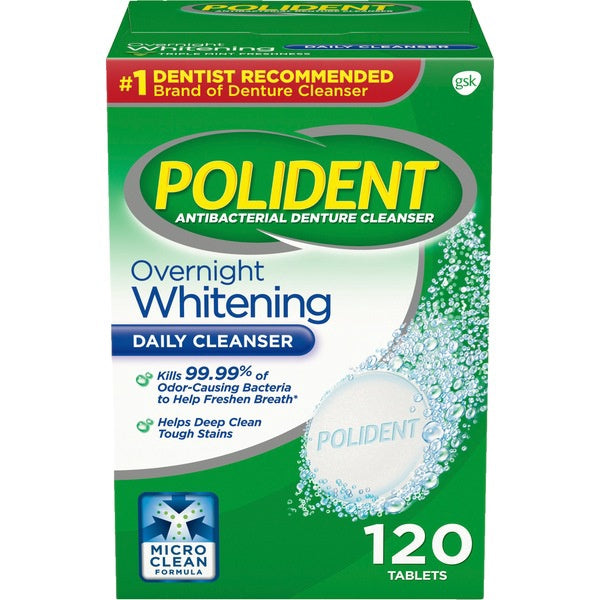 POLIDENT OVERNIGHT WHITENING 120CT