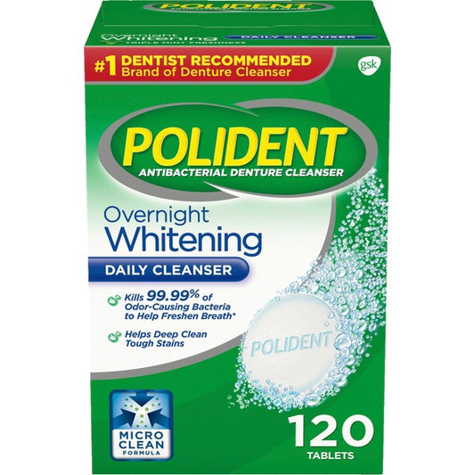 POLIDENT OVERNIGHT WHITENING 120CT