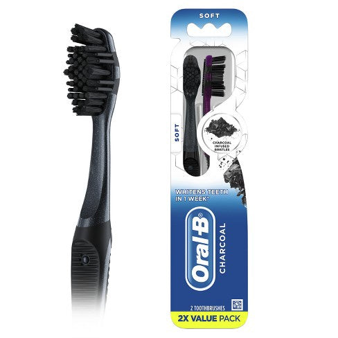 Oral-b Charcoal Soft Whitening Therapy Toothbrush - 2ct