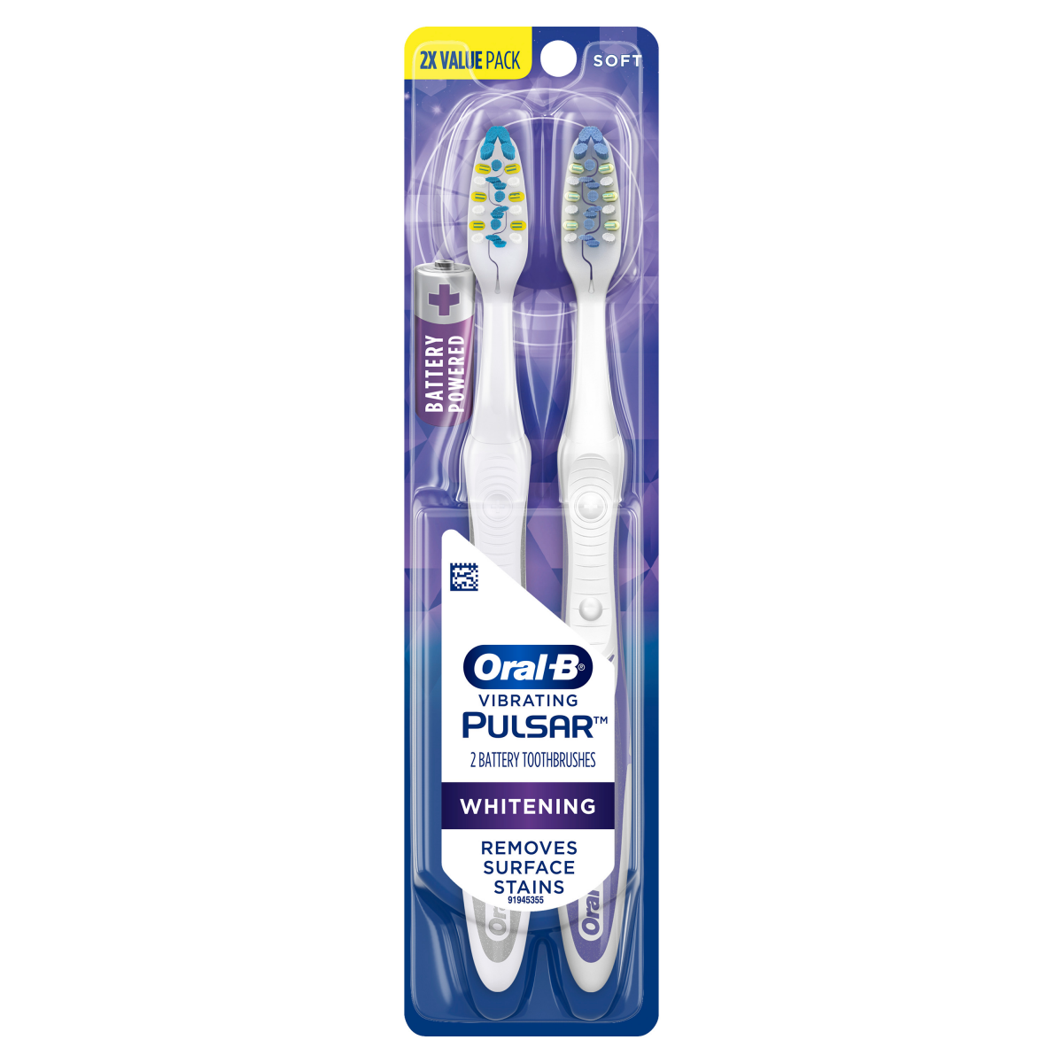 ORAL B VIBRATING PULSAR TOOTHBRUSH 2PK