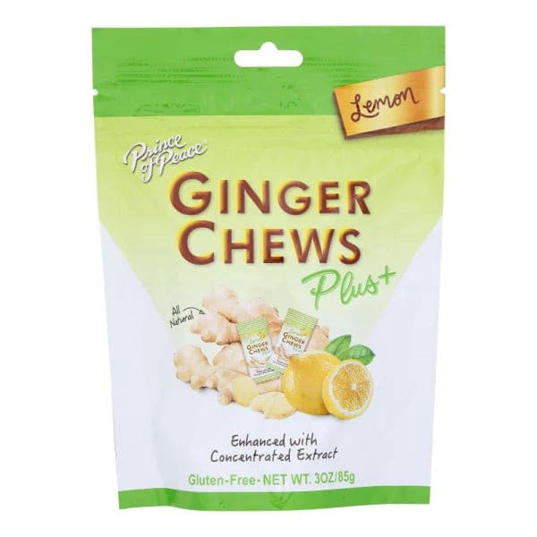 Prince Of Peace Plus+ Ginger Chews, Lemon - 3 oz
