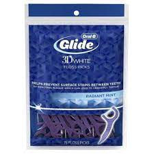 Oral-B Glide 3D White Dental Floss Picks Radiant Mint 75 ct