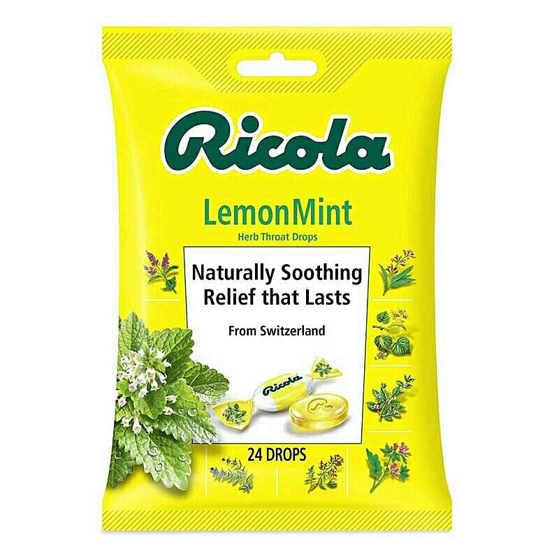 Ricola Natural Herb Throat Drops, Lemon Mint - 24 count