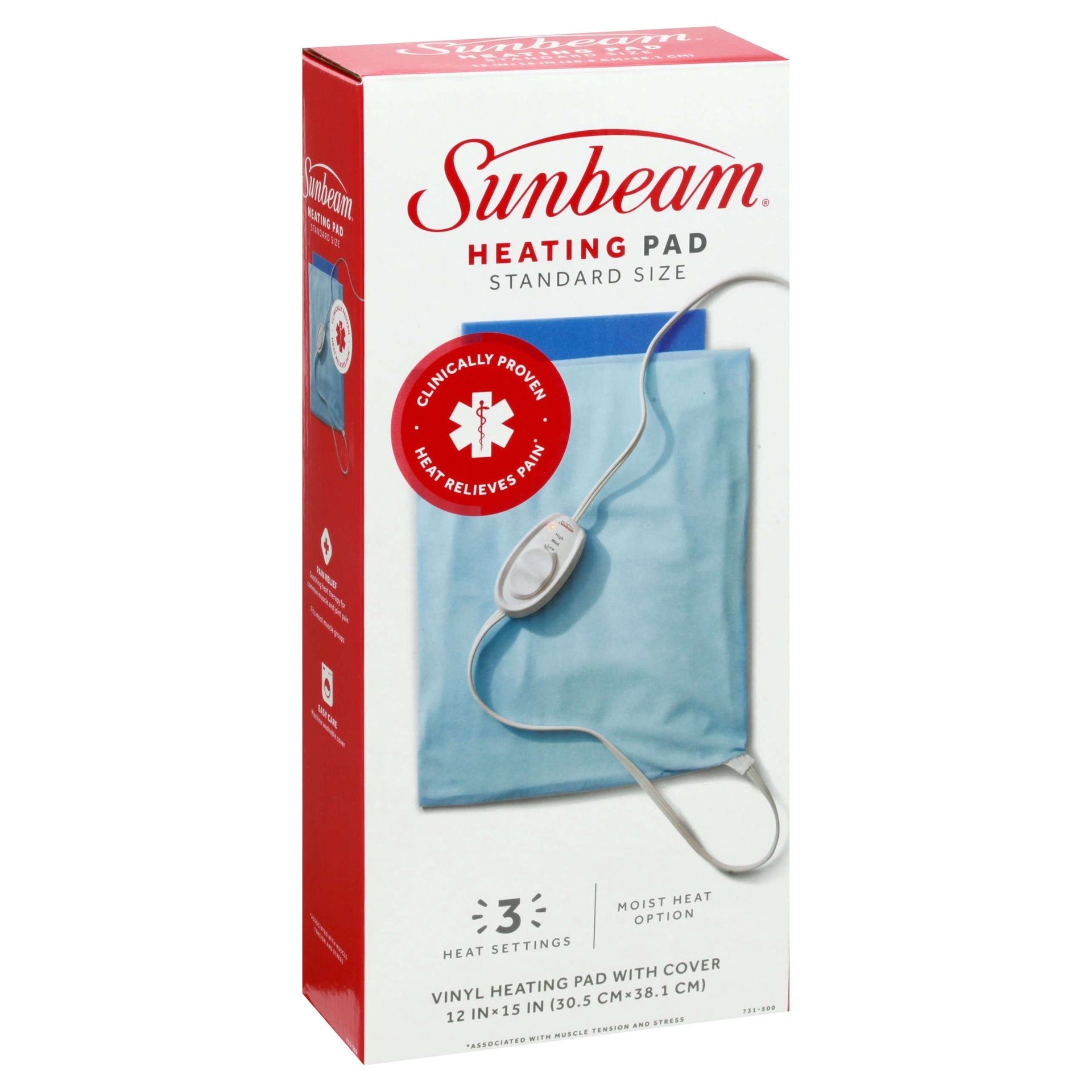 SUNBEAM HEATING PAD STANDARD SIZE