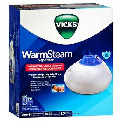 Vicks Warm Steam Vaporizer V150SGN 1.5 Gal Cough/Congestion Breathing Light