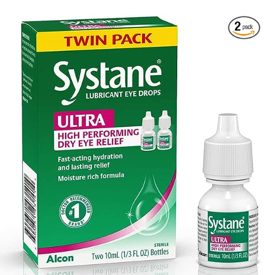 Systane Ultra Lubricant Eye Drops, Twin Pack 0.33 oz (10 ml)